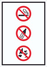 thumbnail of Schild Alkohol Rauchen Glas verboten Symbol hochkant A2 (420x594mm)