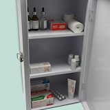 thumbnail of Relaxdays Medizinschrank, 3 Fächer, HxBxT: 42 x 21 x 15,5 cm, für Medikamente, Wandmontage, Arzneischrank, weiß/ grau