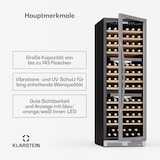 thumbnail of Klarstein Vinovilla Trio Weinkühlschrank | 144 Flaschen | 3 Zonen | 38 dB | 12 Regale | Kompressor | 413 Liter Edelstahl