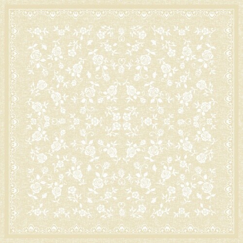 Mank Tischdecke Airlaid Lace in Beige, 80 x 80 cm, 20 Stück - Ornamente Rosen Mitteldecke Tischtuch