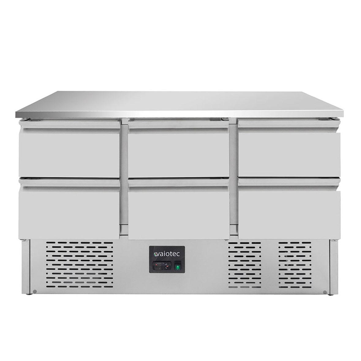 Mesa refrigerada de 6 gavetas, aço inox, refrigeração estática, 85 x 137 x 70 cm, GN1/1, 435 W, EASYLINE, 368L, 10016 Vaiotec