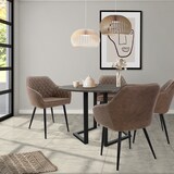 thumbnail of ML-Design – Esszimmerstühle 2er Set Braun | Kunstlederbezug, Armlehnen, Metallbeine, ergonomische Esszimmer- & Küchenstühle