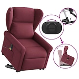 thumbnail of vidaXL Elektrischer Massagesessel mit Aufstehhilfe Weinrot Stoff