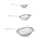 thumbnail of Relaxdays Küchensieb 3er Set, ∅ 7, 12 & 18 cm, mit Griff, Mehl, Puderzucker, Früchte, Haushaltssieb, Edelstahl, silber