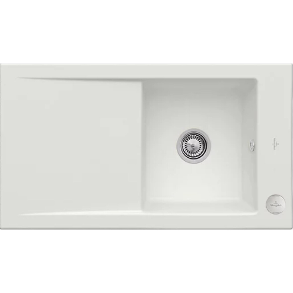 Villeroy&Boch Spülbecken mit Abtropffläche links, Timeline 50 Steam 900x510mm, inkl. Ablaufgarnitur mit Excenterbetätigung