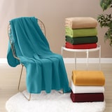 thumbnail of 10er Set Polar Fleecedecke 130x160 cm, OEKO-TEX ca. 400g Gewicht, mit Antipilling & Kettelrand - Farbe türkis