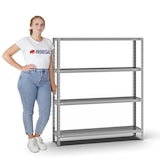 thumbnail of PROREGAL Fachbodenregal Schraubsystem | Grundregal | HxBxT 150x130x30cm | 4 Ebenen | Fachlast 200 kg | Beidseitig nutzbar | Verzinkt