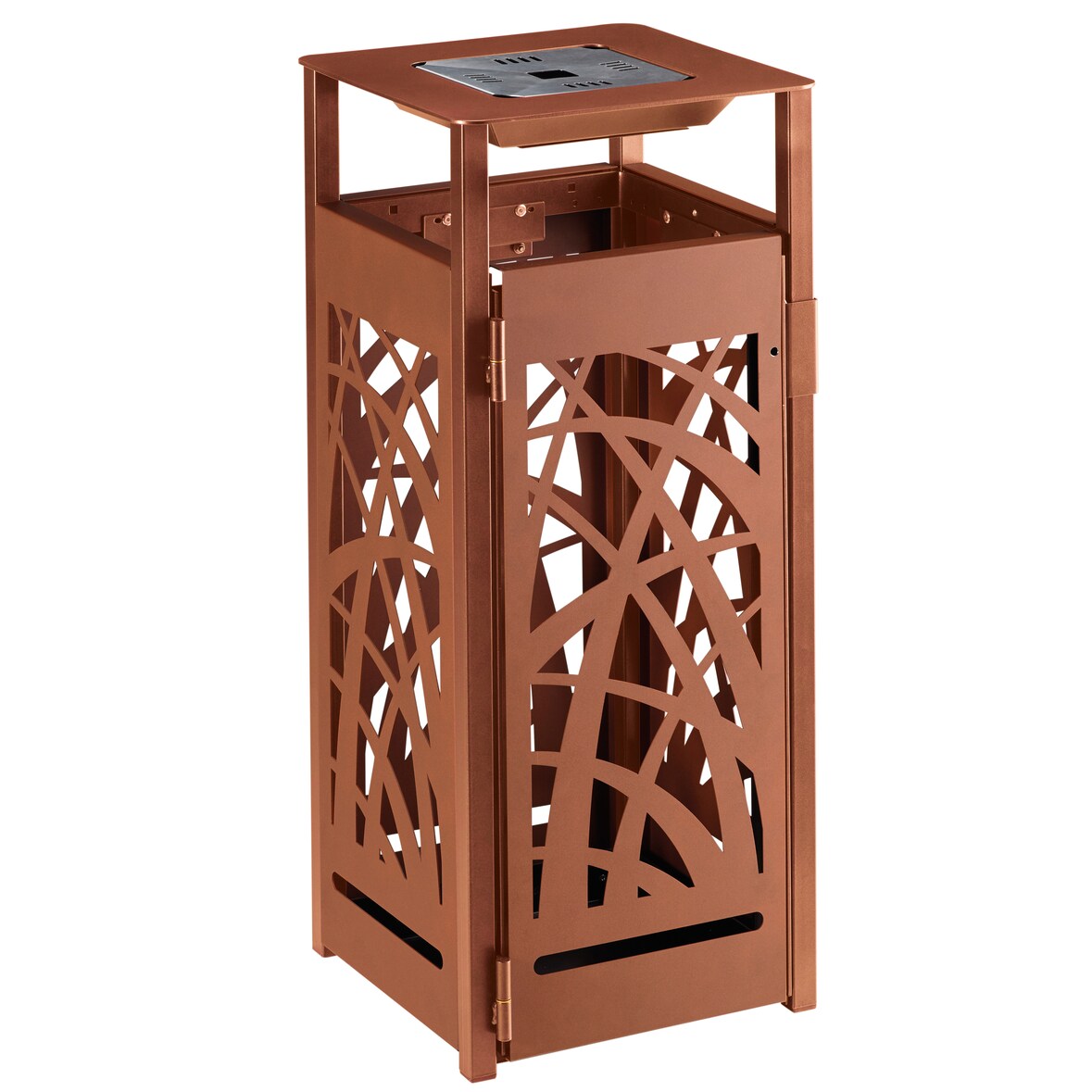 Rossignol - Corbeille 110L antinuisible vigipirate avec cendrier 1,5L CYBEL - effet corten