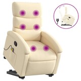 thumbnail of vidaXL Massagesessel mit Aufstehhilfe Creme Stoff
