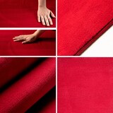 thumbnail of Teppich Flur Einfarbig Pflegeleicht Waschbar Wohnzimmer Schlafzimmer Schadstoffgeprüft Rund Rot 120x120 cm OEKO-TEX – LECH von Kadima Design