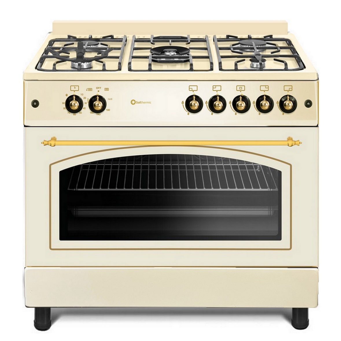 Solthermic Cozinha Gas Crema Rústica 90x60 Forno Panorámico F9l50g2-C