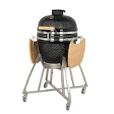 thumbnail of Tarrington House Barbacoa de carbón Kamado Naggado, Ø 47 cm, cocción Divide & Conquer, mesas auxiliares, móvil, cerámica/acero inoxidable, negro