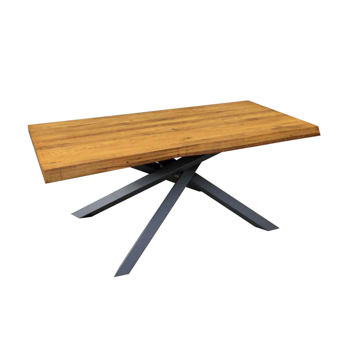 GREGO Tavolo Da Pranzo Moderno Piano In Rovere Gambe Incrociate Piano In Legno Design Contemporaneo, Cm 90x180x75 H colore Marrone