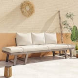 thumbnail of Merax Gartenmöbel Outdoor Lounge 3-Sitzer-Sofa, verzinkter Eisen, Sonnenliege mit klappbaren Armlehnen, Beige