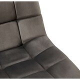thumbnail of Décoshop26 - Chaise de salle à manger x1 coutures forme carrées en velours anthracite pieds en métal noir 10_0001969