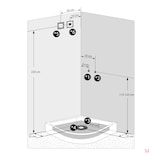 thumbnail of Dampfdusche Duschtempel Sauna Dusche Duschkabine D46-10T2-EC 90x90 cm mit 2K Scheiben Versiegelung