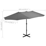 thumbnail of vidaXL Sonnenschirm mit Aluminium-Mast 460 x 270 cm Anthrazit