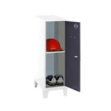 thumbnail of Metallschrank mini zerlegt + Regalboden WEISS/ANTHRACITE 1015x300x500 mm (Höhe x Länge x Breite)