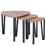 thumbnail of HOMCOM 3 Mesitas de Café Mesa de Centro Minimalista Patas de Acero con Funda de Plástico Mesa Nido para Salón Sofá 56x54.2x45.4cm