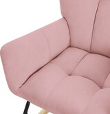 thumbnail of ML-Design – Schaukelsessel Rosa – Frottee-Optik | gepolstert, Holzkufen, Relaxsessel mit Armlehnen, Ohrensessel