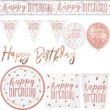 thumbnail of Geburtstag Partyset roségold 33 tlg. Partygeschirr Teller Becher Servietten Partydeko