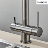 thumbnail of Lana | Rubinetto estraibile grigio nero a 3 vie | Miscelatore cucina per acqua potabile in acciaio inossidabile | Girevole a 360° Filtra 3 connessioni