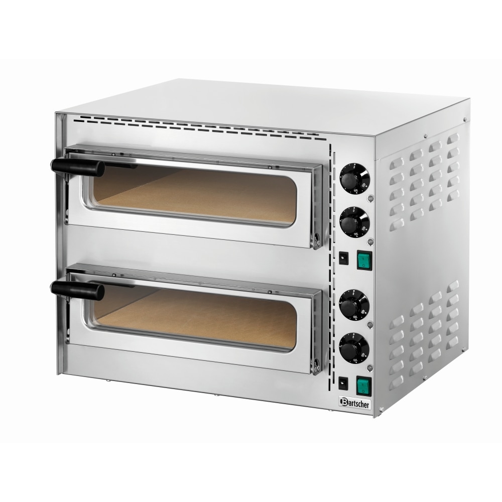 Forno elétrico duplo para pizzas em aço inoxidável - Mini Plus 2 - 3,4 kW - Bartscher. Bartscher