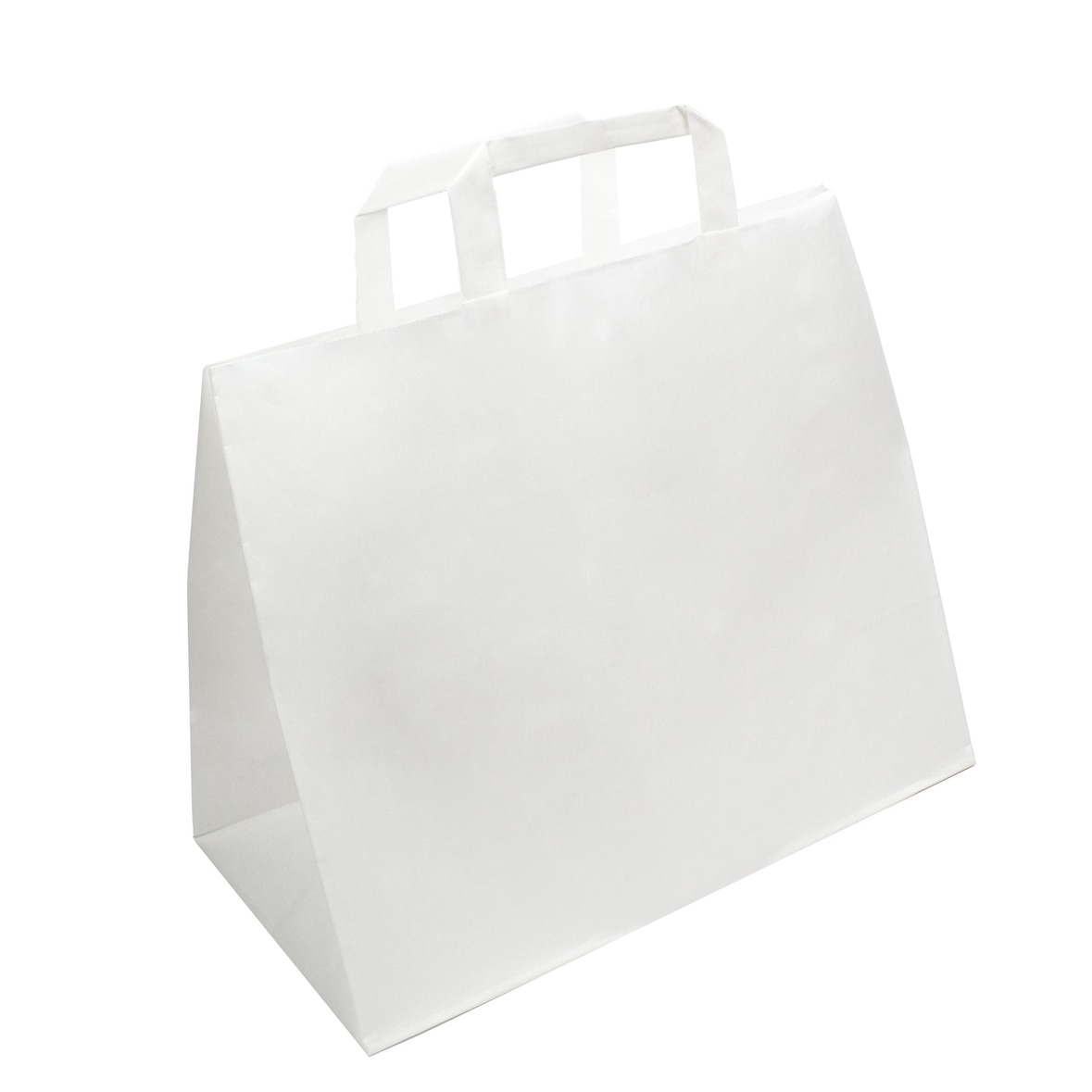 DayBays 500 Stk. Papiertüten 32+17x27 cm weiß mit Flachhenkel