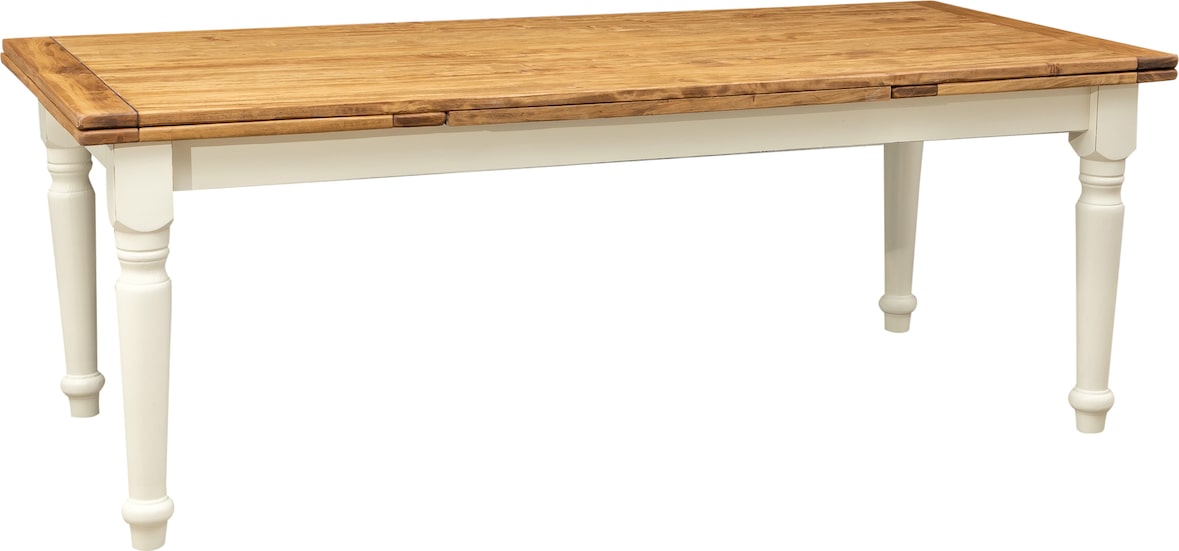 Biscottini Ausziehbarer Esstisch 220x100 cm – Weißer und naturfarbener Restauranttisch – Ausziehbarer Küchentisch –Massivholztisch Made in Italy