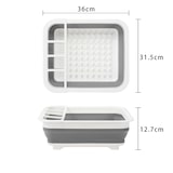 thumbnail of Intirilife Abtropfgestell Geschirrbox in Grau - Weiß - 36 x 31.5 x 12.7 cm - Faltbares Gestell für Besteck Geschirr Korb Ständer