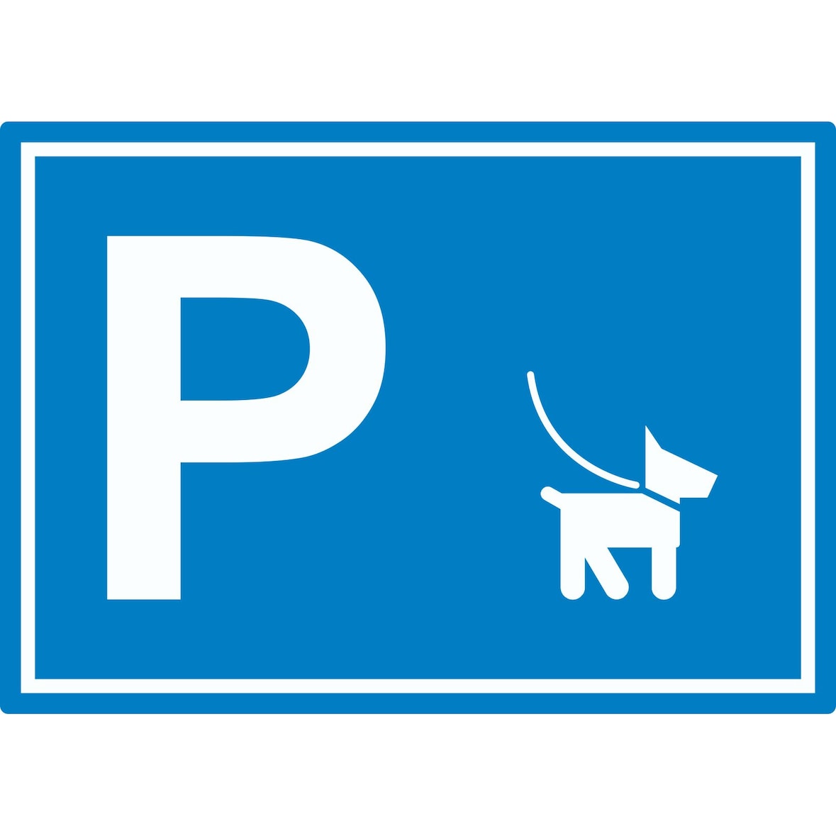 Hundeparkplatz Aufkleber waagerecht A0 (841x1189mm)