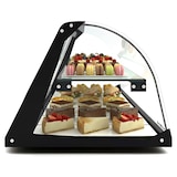 thumbnail of MBH - Neutrale gebogene Doppelvitrine 84 cm, 2 Ebenen, für Gastronomie. Neutrales Glasdisplay für Bars und Restaurants.