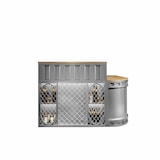 thumbnail of Gewerbliche Empfangstheke, Kassen- und Empfangstresen, 2-in-1 Eck-Bar, Front 100×50×110 cm, Seite 100×50×80 cm, Silber【YTZJ455】