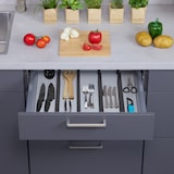 thumbnail of Relaxdays Schubladentrenner, 4er Set Ladentrenner, verstellbar von 46 bis 56 cm, Schubladenteiler Küche, Bambus, schwarz