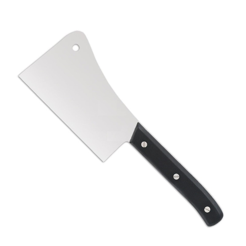 Fraraccio, mannaia cm 22 da macellaio salumiere in acciaio inox pesante, manico lungo