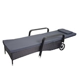 thumbnail of Poly-Rattan Sonnenliege Carrara, Relaxliege Gartenliege Liege, Alu ~ anthrazit, Kissen grau