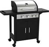 thumbnail of Barbacoa de gas 3 Quemadores + 1 Lateral Carro de almacenamiento Termómetro integrado 12800W Negro/Inox Amsta AMBB77791