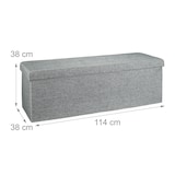thumbnail of Helloshop26 - Banquette banc pour coffre de rangement en lin avec couvercle  gris  114 cm 3013010