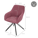 thumbnail of ML-Design – Esszimmerstuhl drehbar Altrosa | Textil Webstoff, 360° Drehstuhl, Armlehnen, Rückenlehne, ergonomischer Loungesessel