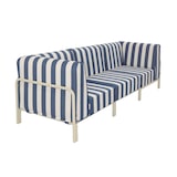 thumbnail of Modulaire lage gestreepte tuinset voor 3 personen Pacificblauw Oviala 232x80 cm