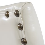 thumbnail of Set van 2 eetkamerstoelen Chesterfield, keukenstoel, klinknagels MVG-gecertificeerd ~ kunstleer, crème, donkere poten