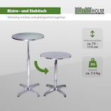 thumbnail of Stehtisch 2in1 höhenverstellbar 70/115cm Ø60cm Aluminium Bistrotisch Bartisch