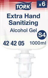 thumbnail of Tork Extra Händedesinfektionsgel S4, Desinfektionsmittel ohne klebrige Rückstände, 6 × 1.000 ml, 424205