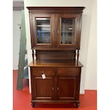 thumbnail of shopinnovativo -Cristalliera 4 ante 2 cassetti arte povera in legno massello e mdf con rifinitura in noce 104x43x218 H