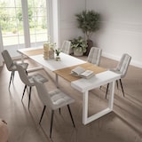 thumbnail of Consolle allungabile, Tavolo consolle allungabile, 302x90x73cm, Per 14 persone, Gambe in legno, Stile moderno, Rovere e bianco _ 372_37