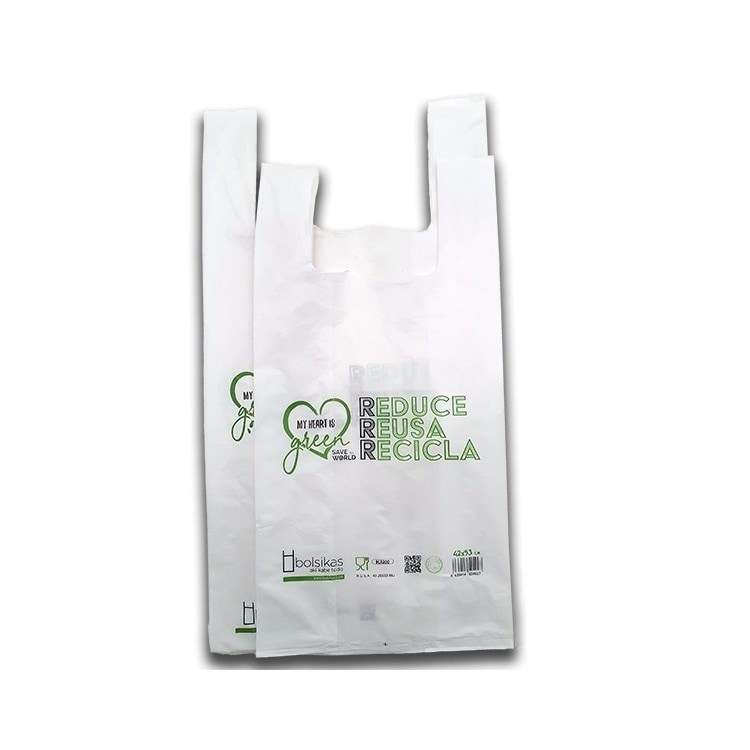 Bolsa de asas/camiseta de 50x60 cm. 10 paquetes de 2 kilos. Modelo: BCA201