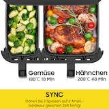 thumbnail of XXL Doppelkammer Heißluftfritteuse (4L + 7L), 2600W Airfryer mit 10 Programmen, Sync Finish & Dual Cook, Digitalem LED-Touchscreen Spülmaschinenfest