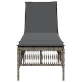 thumbnail of vidaXL Sonnenliege mit Auflage Grau Poly Rattan