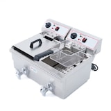 thumbnail of Friggitrice Elettrica Doppia Vasca, Professionale in Acciaio Inox - con Rubinetto di Scarico - 10+10 Litri, Capacità Olio 6+6 Litri