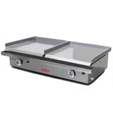 thumbnail of MBH - Gasgrill Bratplatte 400x400+400x400 mm wirtschaftlich für die Gastronomie. Zwei-Zonen Fry Top aus laminiertem Stahl für Bar und Restaurant.